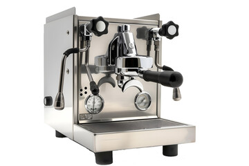 Professional Espresso Machine Isolated on White Background
