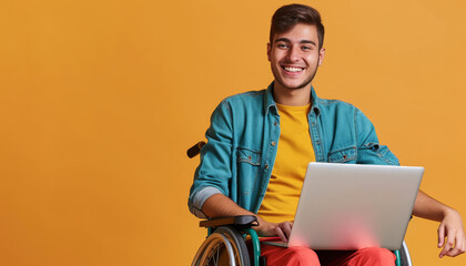 Diverse Workplace: Smiling Young Adult in Wheelchair