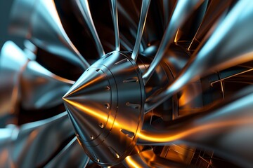 hyperrealist close-up of a modern airflow turbine