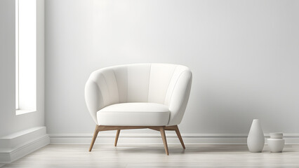Sleek Design of Modern 3D White Wingback Armchair Adds Elegance to Any Space