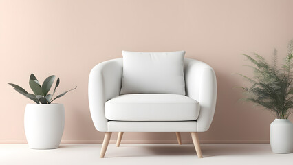 Contemporary Interior Design Highlighted Through 3D White Wingback Armchair