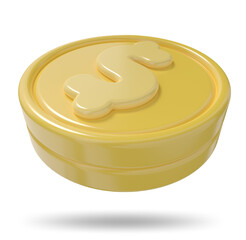token money, 3d render realistic coin icons