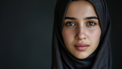 Naklejka premium Contrasting Beauty: Middle Eastern Agender in Kawaii Style 