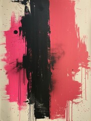 Street Art Color Splash: Black and Pink Graffiti Design Element Generative AI