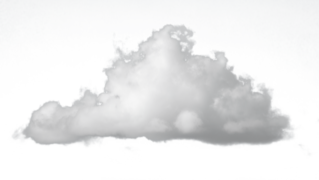 white cloud isolated on transparent background with triangular shape. Cloud on transparent background in PNG