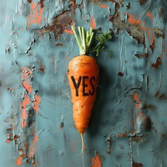 Yes carrots! Carrots with the text YES. Carrots with the tattoo yes. Carrots with the inscription yes. Say yes to carrots. Don't tell anyone you're communicating with a carrot. Secrets with carrots
