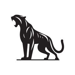 Roaring Cheetah Silhouette - Capturing the Majesty and Strength of Africa's Fastest Predator in Striking Form. Cheetah Vector, Cheetah Illustration.