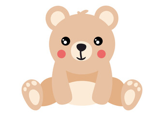 Cute and friendly teddy bear sitting