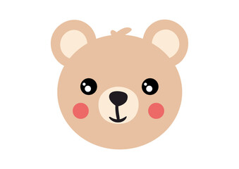 Fototapeta premium Friendly teddy bear face isolated