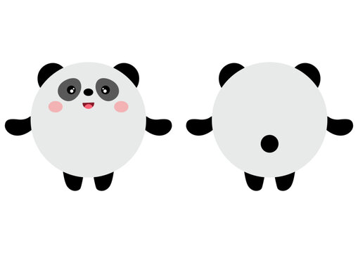 Round body panda in front and back position