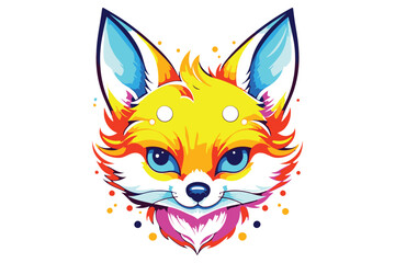 Shiny Fox Head Vector Illustration Design