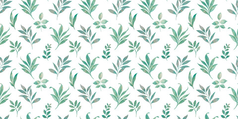 watercolor branches and leaves, seamless pattern, abstract background for printing wallpaper, wrapping paper, cards