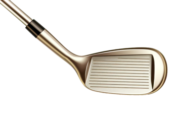 Isolated sleek golf club on transparent background. Suitable for advertising or sports equipment marketing, emphasizing the blend of technology and tradition in golf