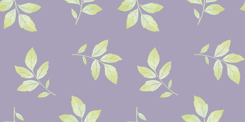 delicate watercolor leaves, seamless pattern, hand drawn, wallpaper for design