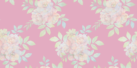 butterflies and flowers, seamless pattern dark background, illustration watercolor painting, luxury wallpaper, premium design modern decoration