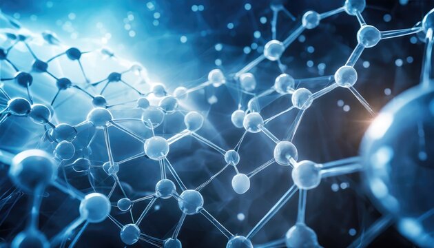 Science background with molecule or atom. Generated with AI