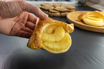 Puff Pastry Pineapple tarts. Pastry. food concept. diet