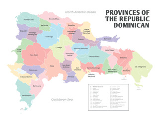 Map of the provinces and regions of the Dominican Republic