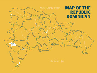 Creative map of the Dominican Republic