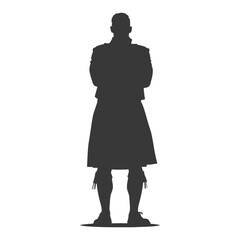 Silhouette Scottish Man Wearing Kilt black color only - obrazy, fototapety, plakaty