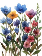 Watercolor Flowers: A Perfect Fit for Greeting Cards, Wedding Invitations, and Birthday Celebrations Generative AI