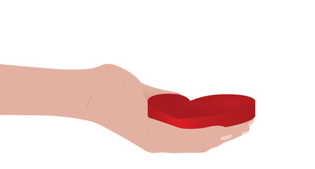 Hand hold heart. vector illustration