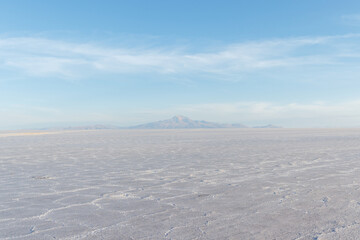 Salt flat and desert of uyuni with mountain landscape Bolivia Uyuni
