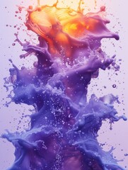 Purple Element Splash in Watercolor Style Generative AI