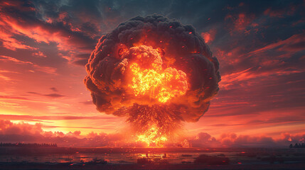 Nuclear explosion, mushroom cloud  - obrazy, fototapety, plakaty
