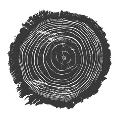 Fototapeta premium Silhouette Tree rings black color only