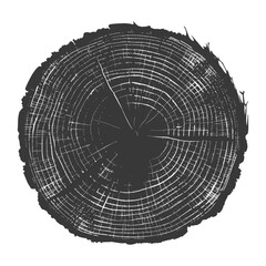 Silhouette Tree rings black color only