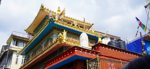 Fototapeta na wymiar view of kalchakra temple in himachal