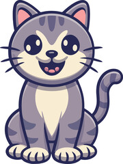 Cute Cat, Colored vector artwork