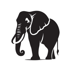 Gentle Giant: Elephant Silhouette - Capturing the Majesty and Serenity of the Magnificent Creature in Simple Form. Elephant Vector, Elephant Illustration.