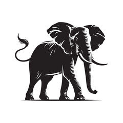 Gentle Giant: Elephant Silhouette - Capturing the Majesty and Serenity of the Magnificent Creature in Simple Form. Elephant Vector, Elephant Illustration. © Wolfe 