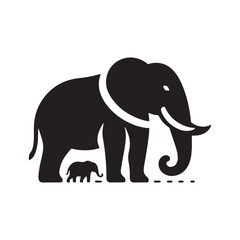 Gentle Giant: Elephant Silhouette - Capturing the Majesty and Serenity of the Magnificent Creature in Simple Form. Elephant Vector, Elephant Illustration.