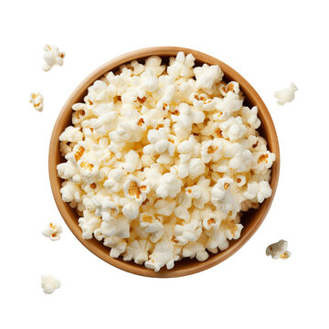 bowl of popcorn isolated on white