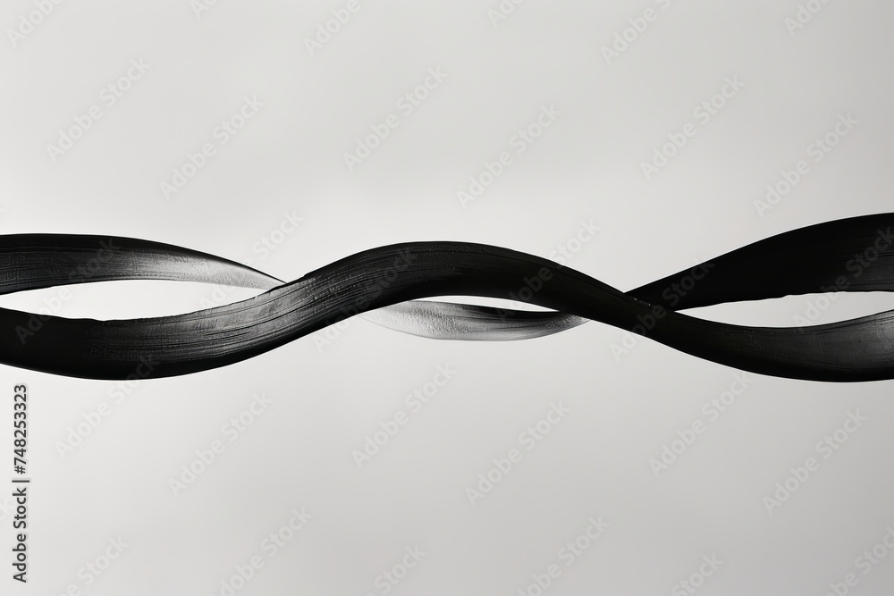 Poster this elegant and minimalistic image showcases a black ribbon making a twist, offering a sense of sim
