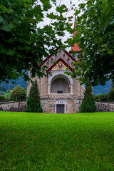 Fototapeta na wymiar View of the Catholic parish church Herz Jesu in Goldau in Switzerland.