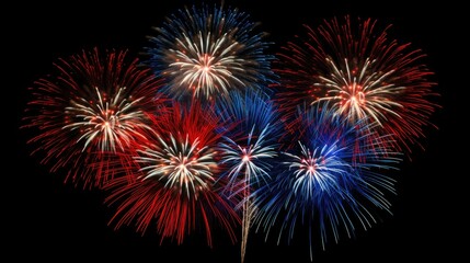 Fireworks light up the sky in red, white and blue.
