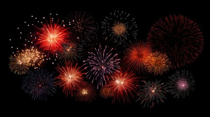 Fototapeta premium Fireworks light up the night sky in a dazzling display of color and light. The perfect way to celebrate any special occasion.