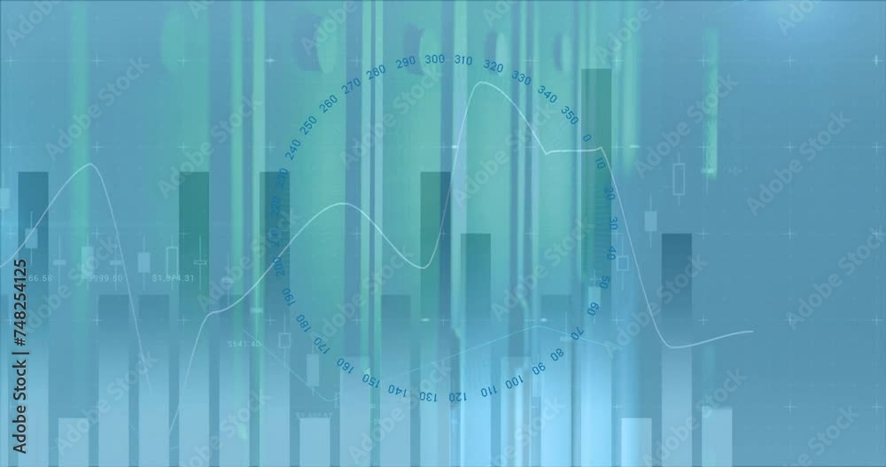 Poster animation of financial data processing over computer servers
