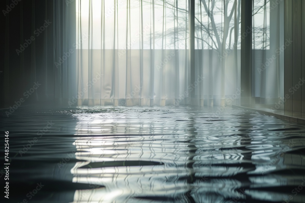 Aufkleber calm waters mirror the serenity of a modern, minimalist space with a soothing atmosphere and natural