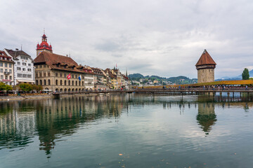 Obraz premium View of the old town of Lucerne in Switzerland.