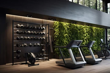 Poster interior of a gym room with full of natural light. © Shades3d
