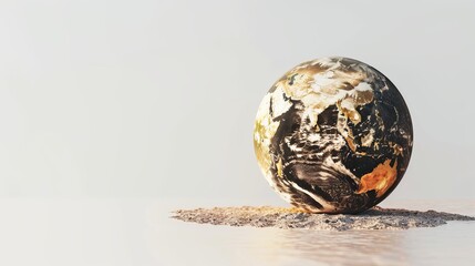 half earth globe. Empty and dry land 