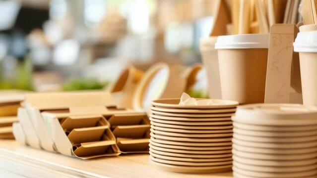 A closeup of a products packaging made from biodegradable or compostable materials emphasizing the brands dedication to sustainable packaging solutions.
