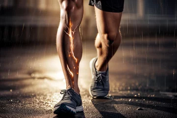 Poster Calf Injury And Cramp Pain Sport Athlete Jogging © Vera
