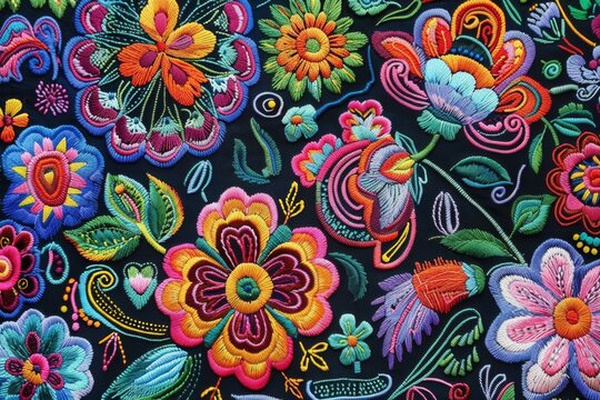Explore the vibrant world of Mexican Huichol patterns in this colorful design