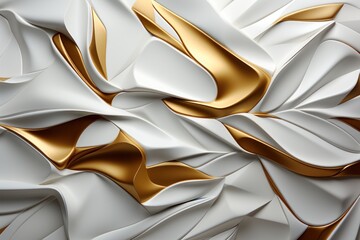 Abstract 3d luxury premium background, white with golden accents